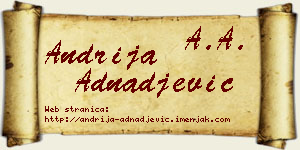 Andrija Adnađević vizit kartica